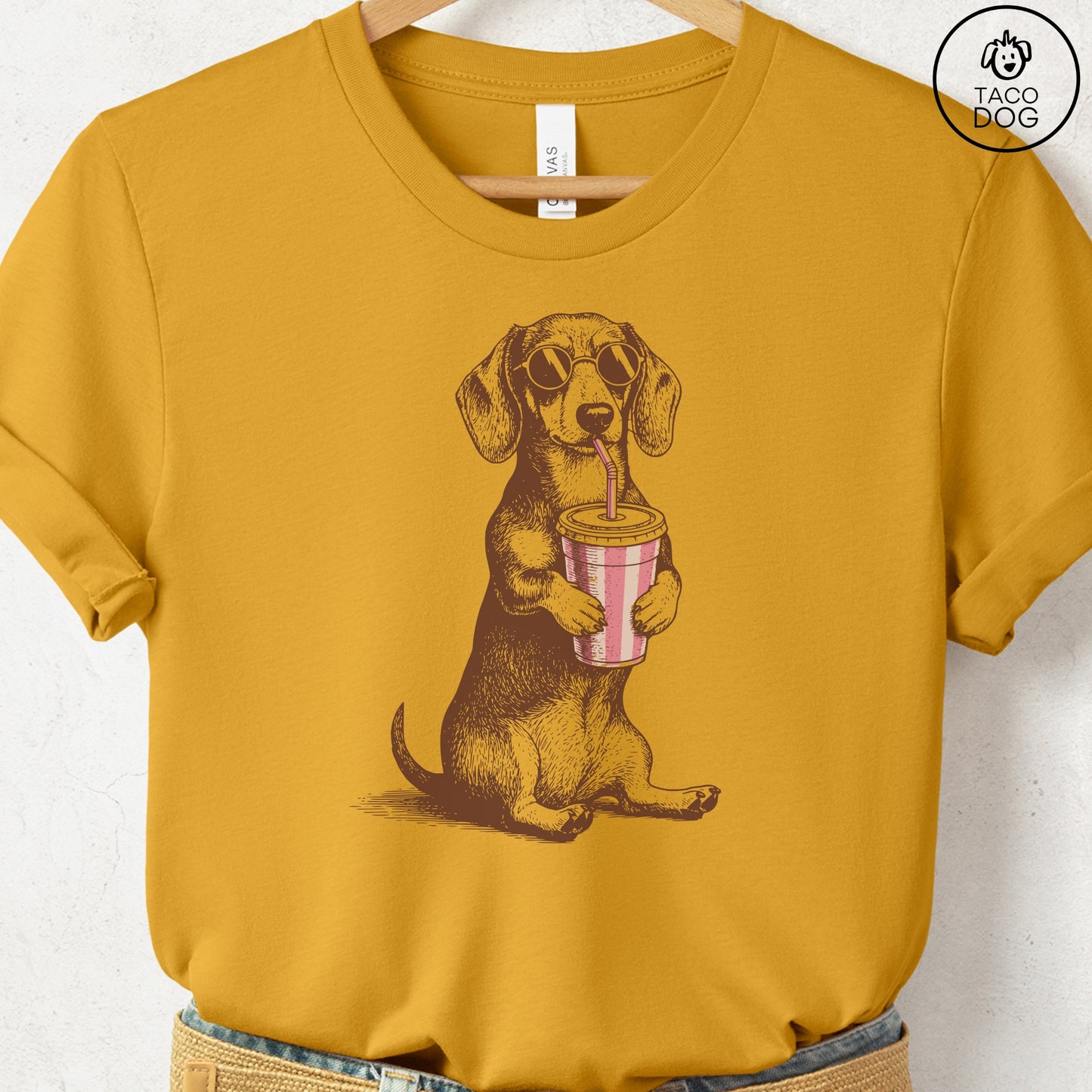 Dachshund Smoothie T-Shirt Mustard S Taco-Dog