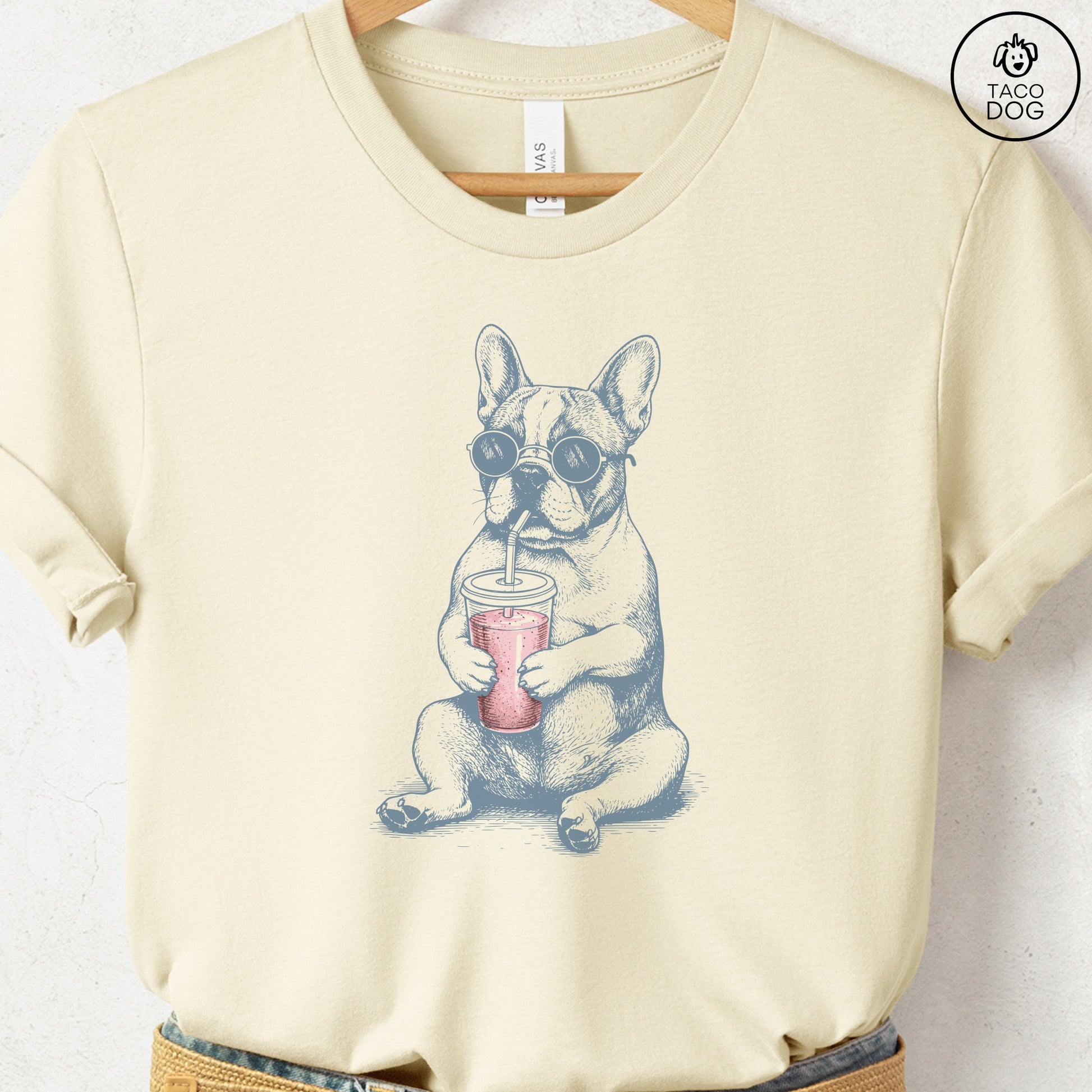 French Bulldog Frenchie Smoothie T-Shirt Natural S Taco-Dog