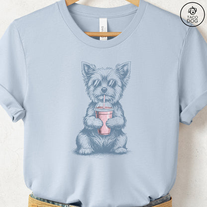 Yorkshire Terrier Yorkie Smoothie T-Shirt Light Blue S Taco-Dog