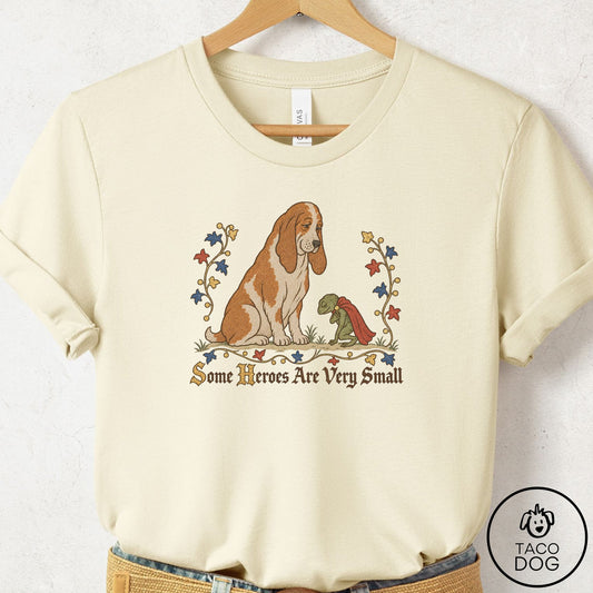 Basset Hound Some Heroes Are Very Small T-Shirt Natural Taco-Dog