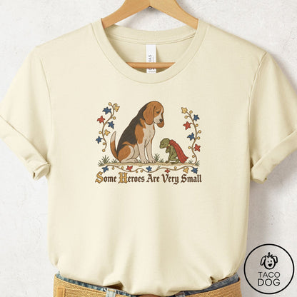 Beagle Some Heroes Are Very Small T-Shirt Natural Taco-Dog