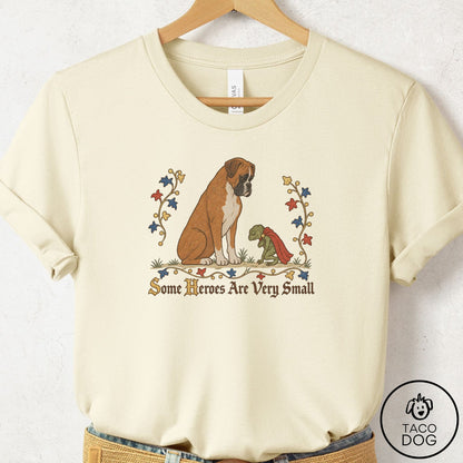 Boxer Some Heroes Are Very Small T-Shirt Natural Taco-Dog