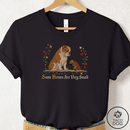 English Bulldog Some Heroes Are Very Small T-Shirt Black Taco-Dog