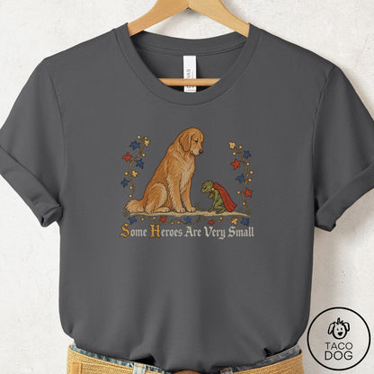 Golden Retriever Some Heroes Are Very Small T-Shirt Asphalt Taco-Dog