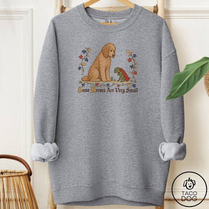 Doodle Some Heroes Are Very Small Sweatshirt Graphite Heather Taco-Dog