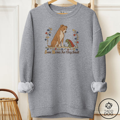 Pitbull Some Heroes Are Very Small Sweatshirt Graphite Heather Taco-Dog