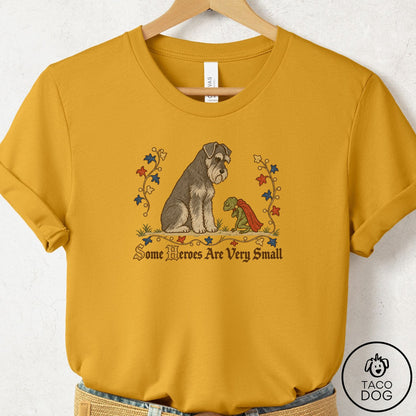 Schnauzer Some Heroes Are Very Small T-Shirt Mustard Taco-Dog