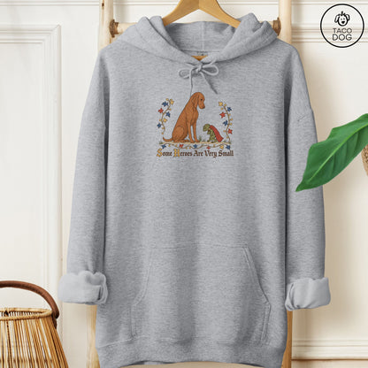 Vizsla Some Heroes Are Very Small Hoodie Graphite Heather Taco-Dog
