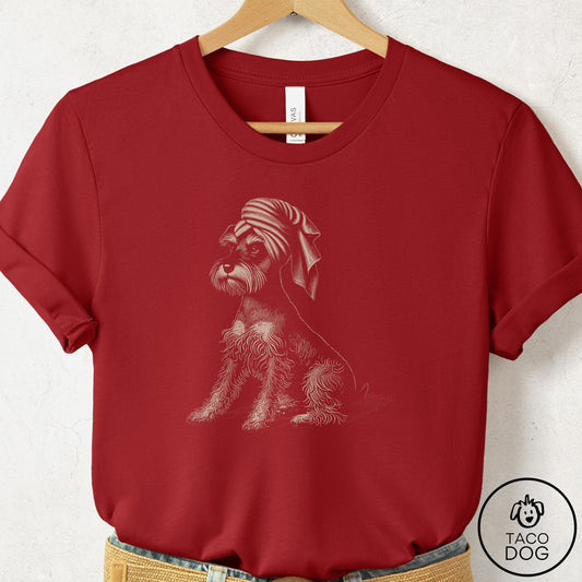Schnauzer Spa T-Shirt Canvas Red Taco-Dog