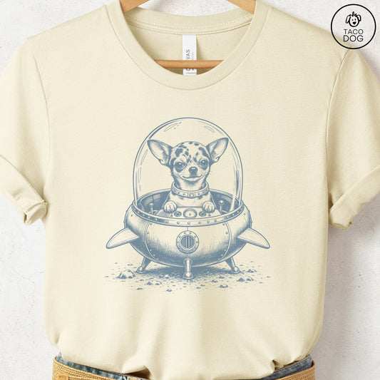Chihuahua Space T-Shirt Natural Taco-Dog