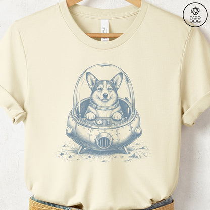 Corgi Space T-Shirt Natural Taco-Dog