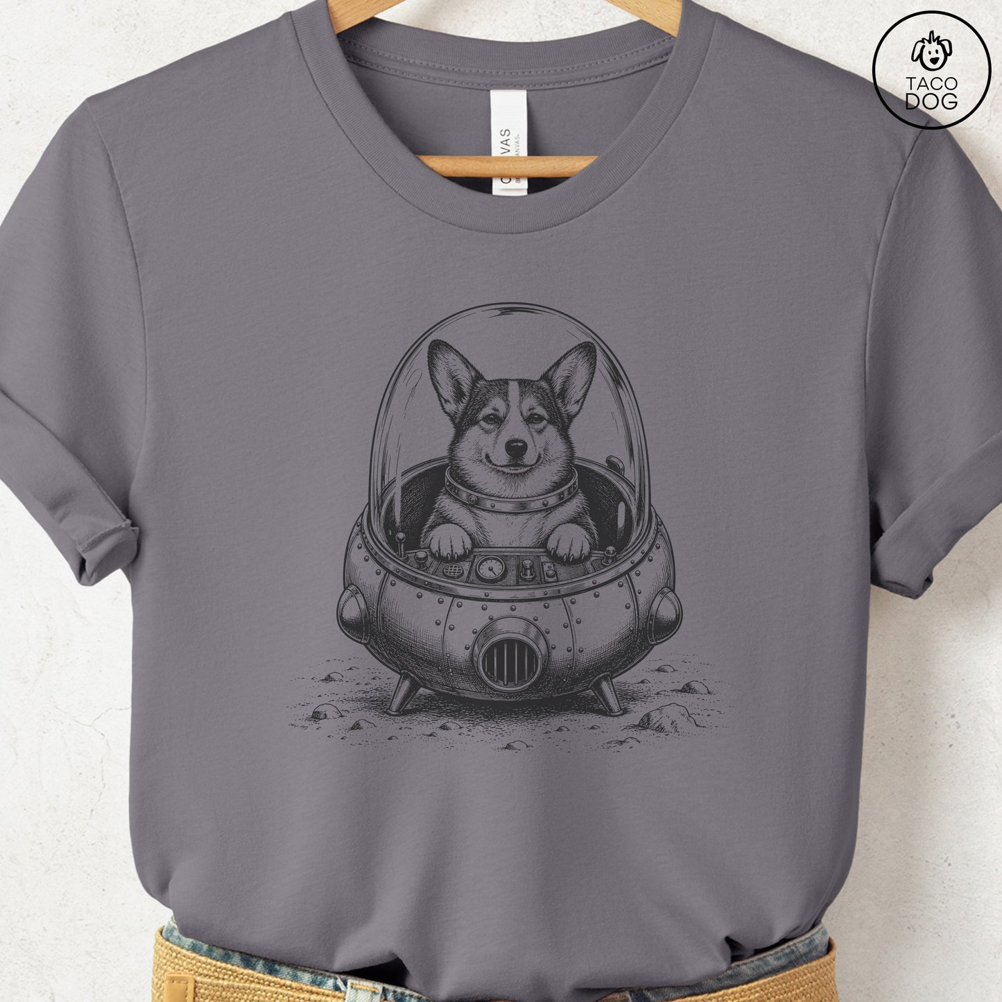 Corgi Space T-Shirt Storm Taco-Dog