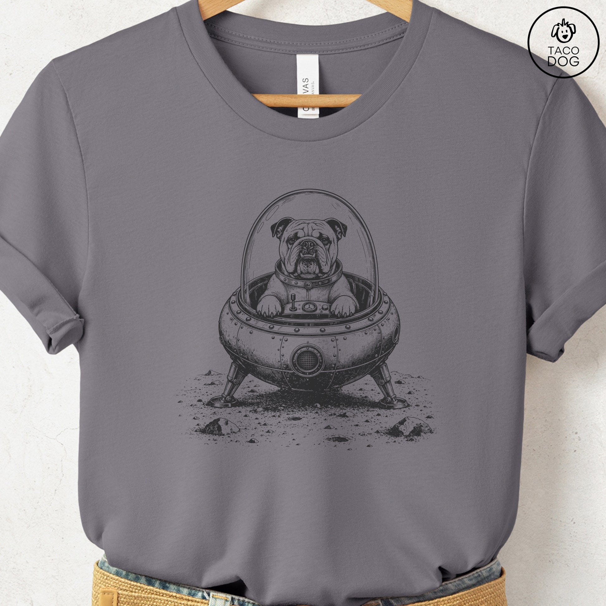 English Bulldog Space T-Shirt Storm S Taco-Dog