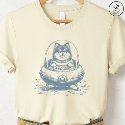 Pomeranian Space T-Shirt Natural Taco-Dog