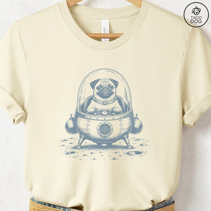 Pug Space T-Shirt Natural Taco-Dog