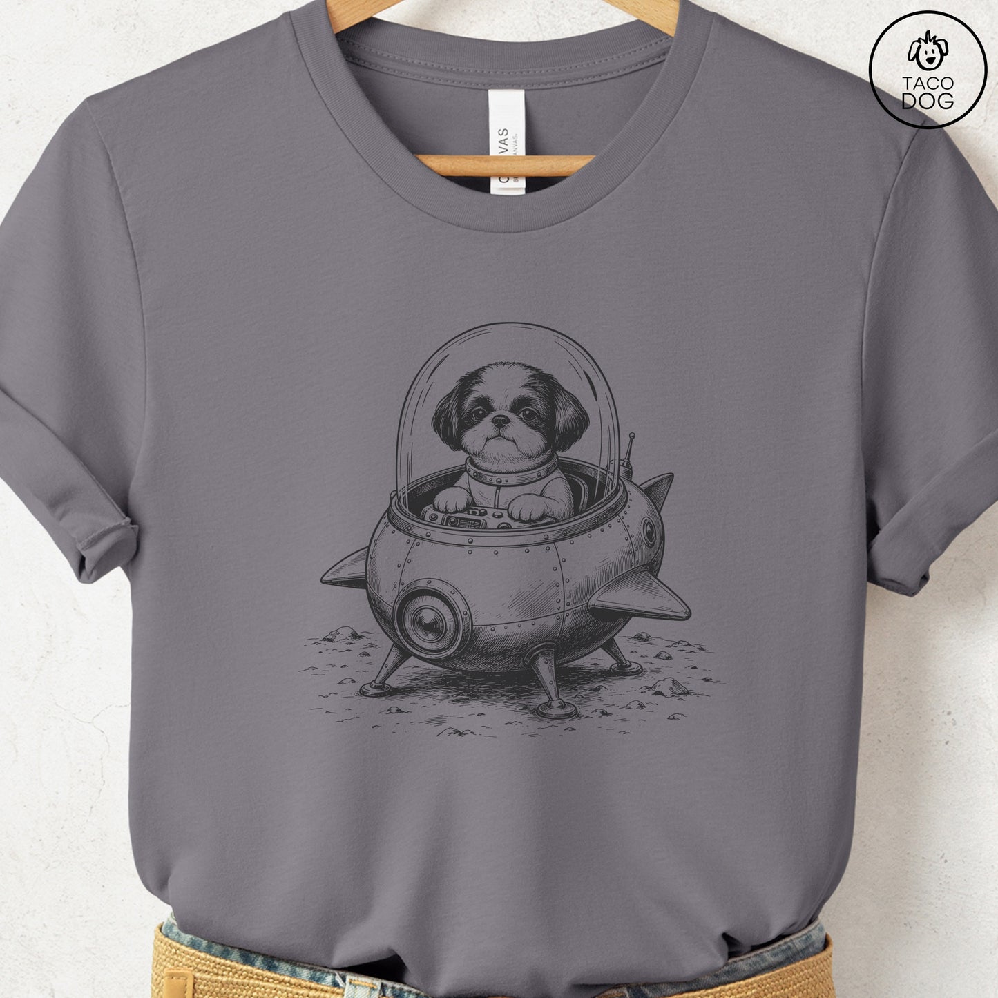 Shih Tzu Space T-Shirt Storm Taco-Dog