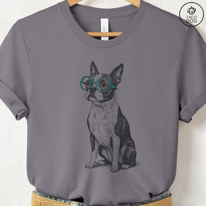 Boston Terrier Spectacles T-Shirt Storm S Taco-Dog