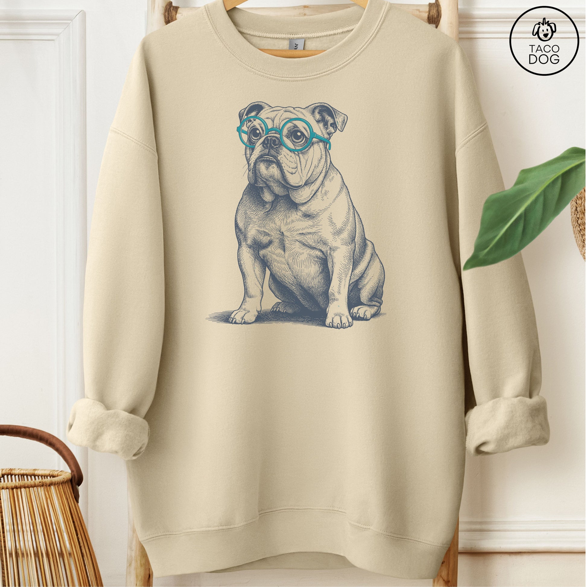 French Bulldog Frenchie Spectacles Sweatshirt Taco-Dog