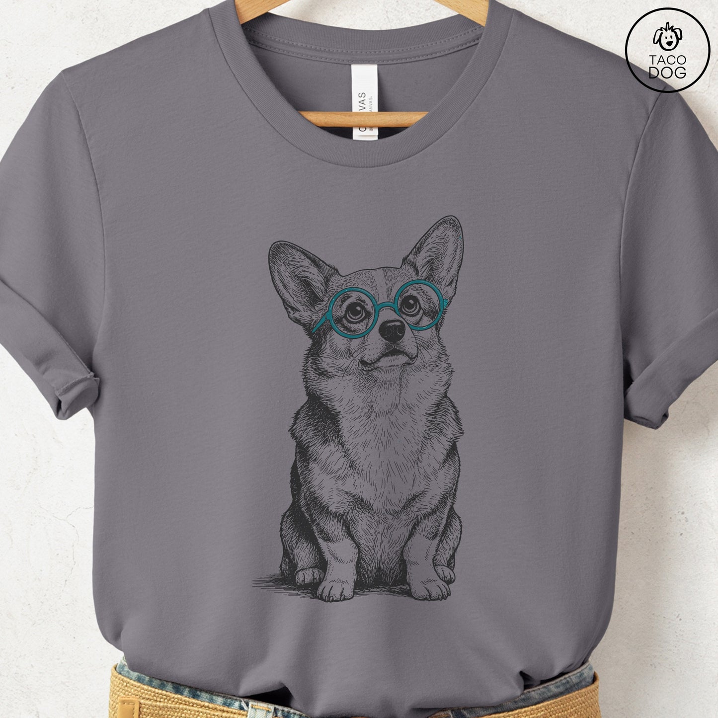 Corgi Spectacles T-Shirt Storm S Taco-Dog