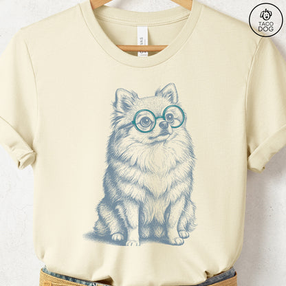 Pomeranian Spectacles T-Shirt Natural S Taco-Dog