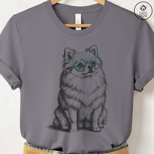 Pomeranian Spectacles T-Shirt Storm S Taco-Dog