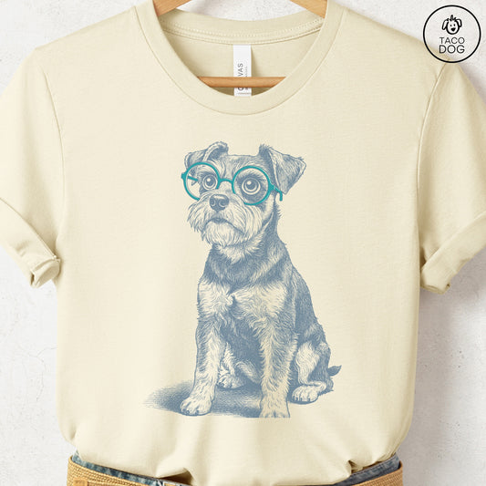 Schnauzer Spectacles T-Shirt Natural S Taco-Dog