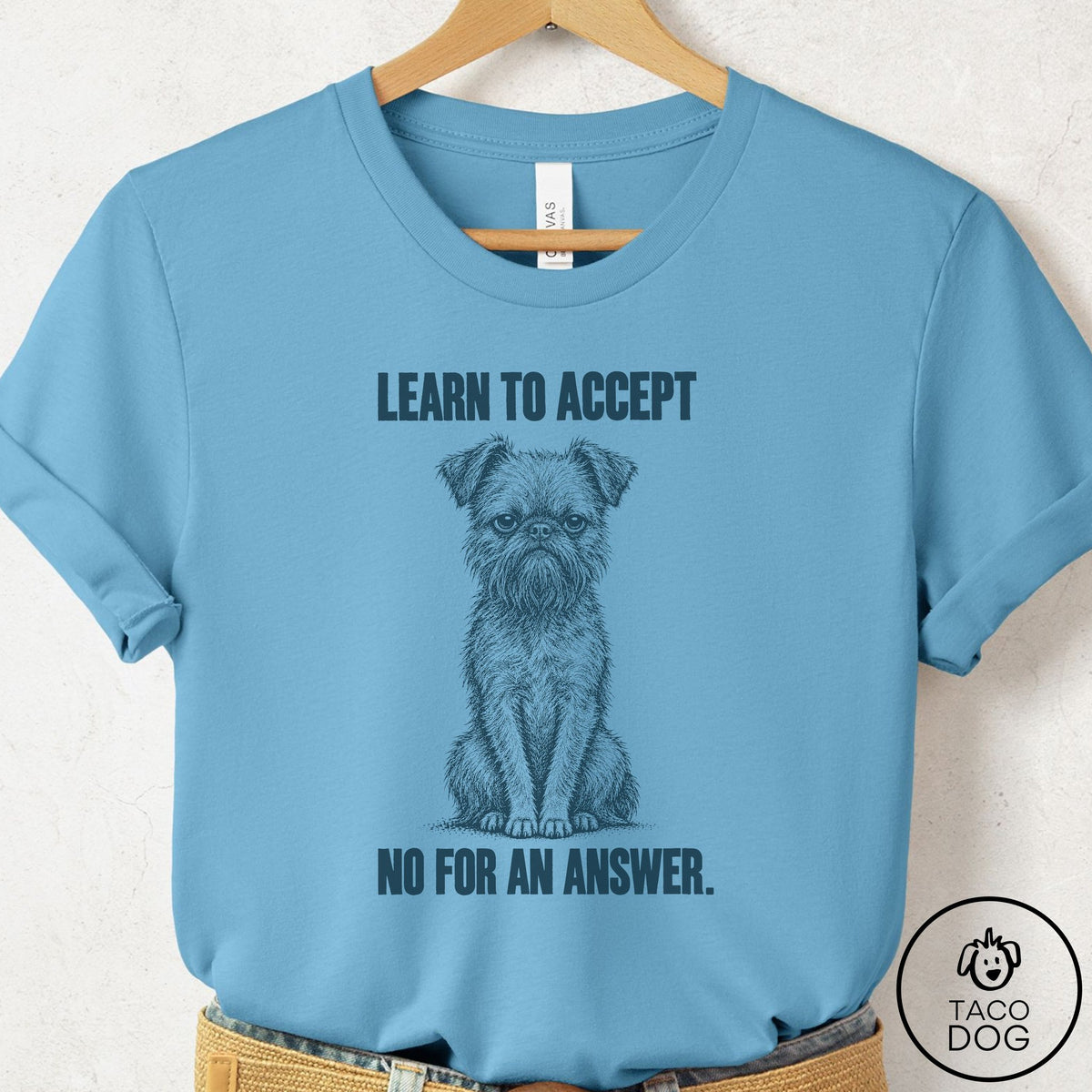 Brussels Griffon Spokesdog T-Shirt Ocean Blue Taco-Dog