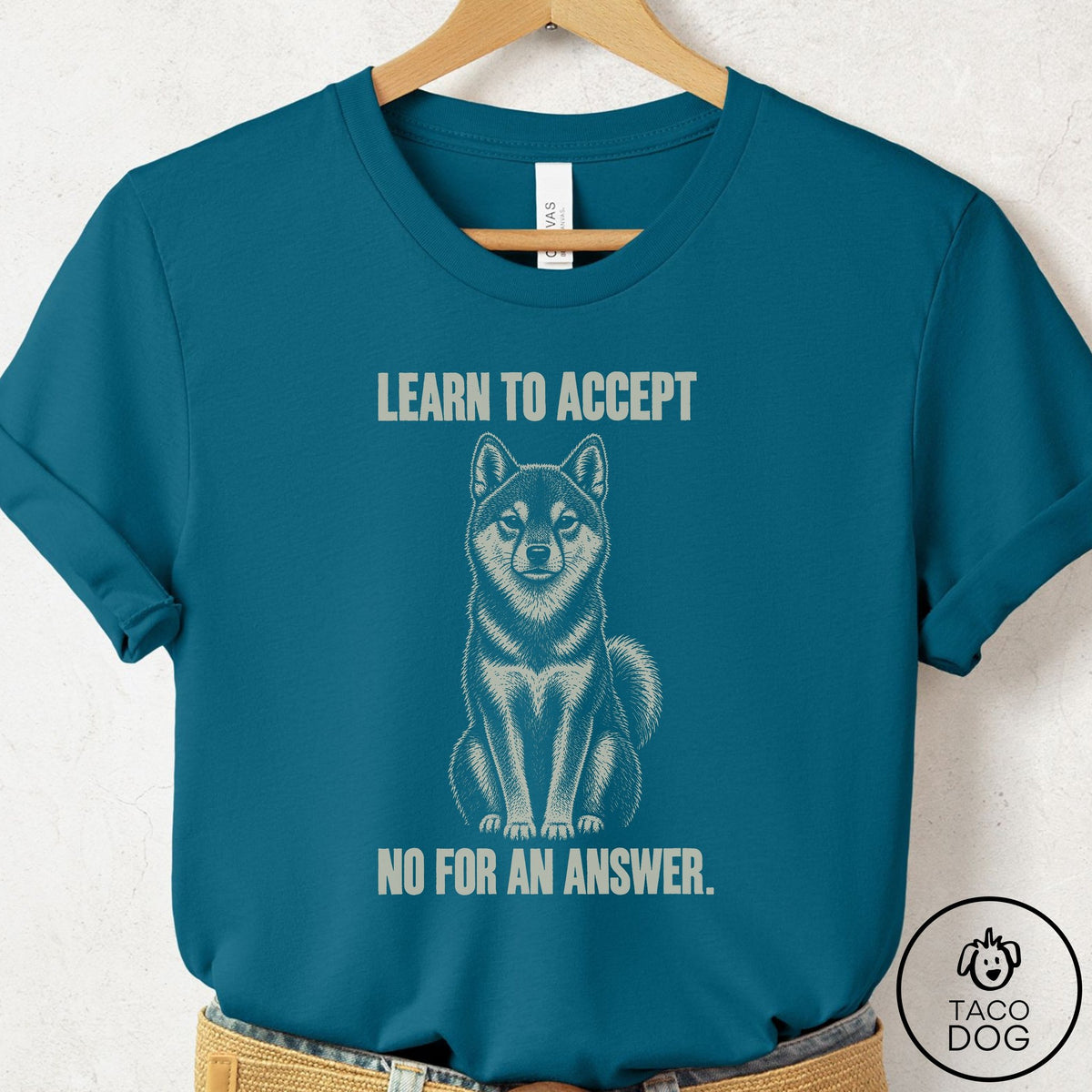 Shiba Inu Spokesdog T-Shirt Deep Teal Taco-Dog