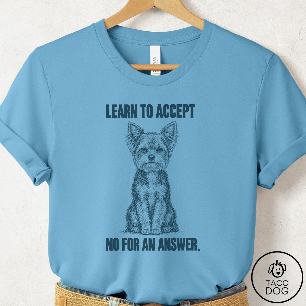 Yorkshire Terrier Yorkie Spokesdog T-Shirt Ocean Blue Taco-Dog