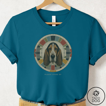 Basset Hound Stand by T-Shirt Deep Teal Taco-Dog