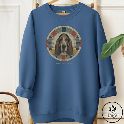 Basset Hound Stand by Sweatshirt Indigo Blue Taco-Dog