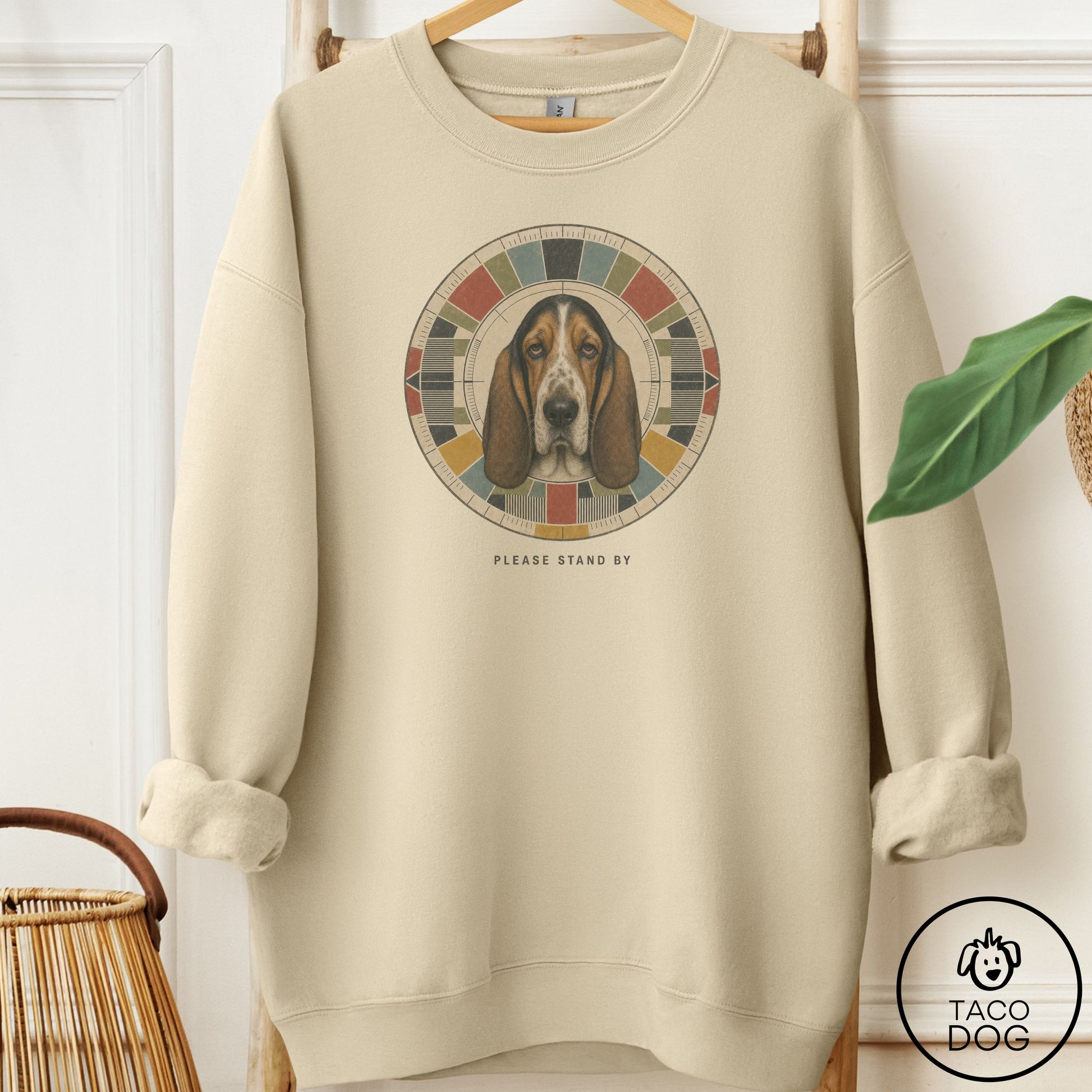 Basset Hound Stand by Sweatshirt Sand Taco-Dog