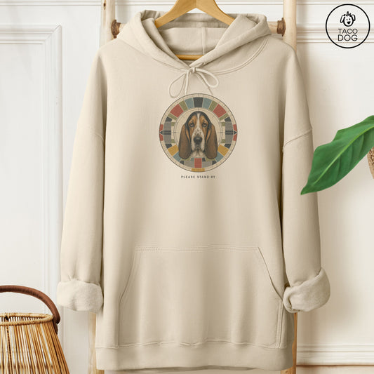 Basset Hound Stand by Hoodie Sand Taco-Dog