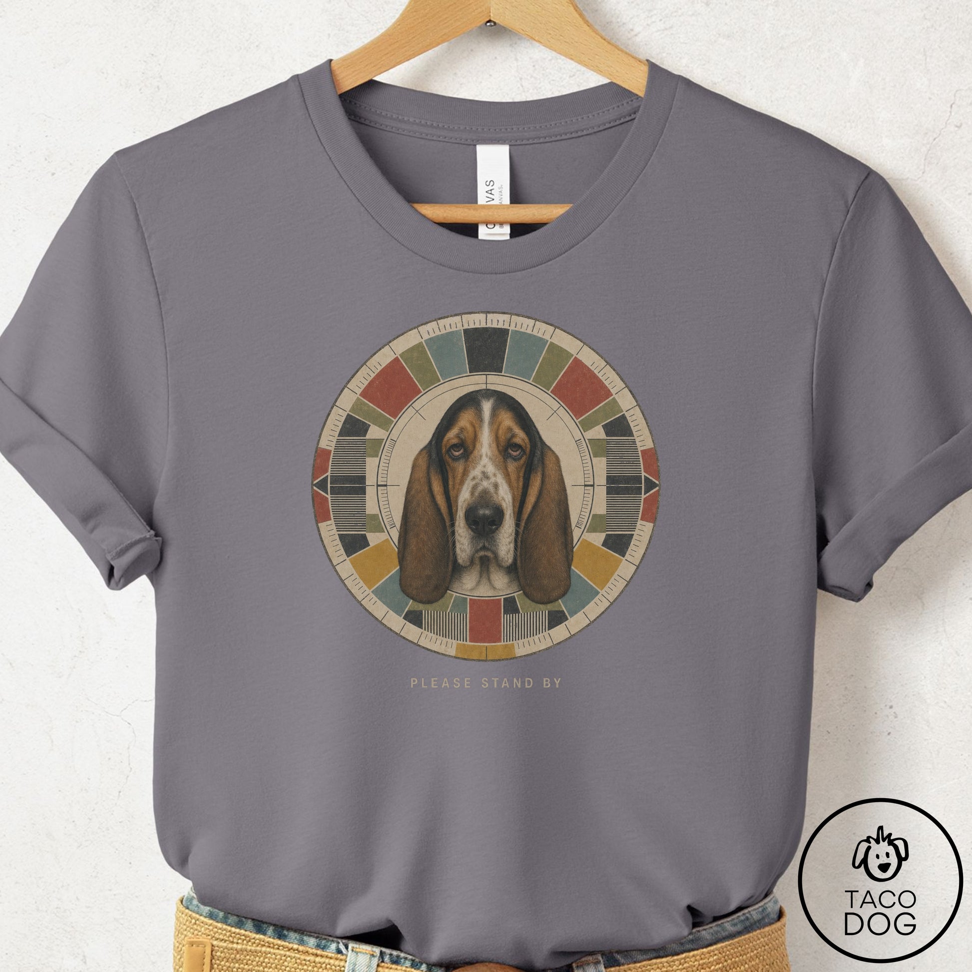 Basset Hound Stand by T-Shirt Storm Taco-Dog