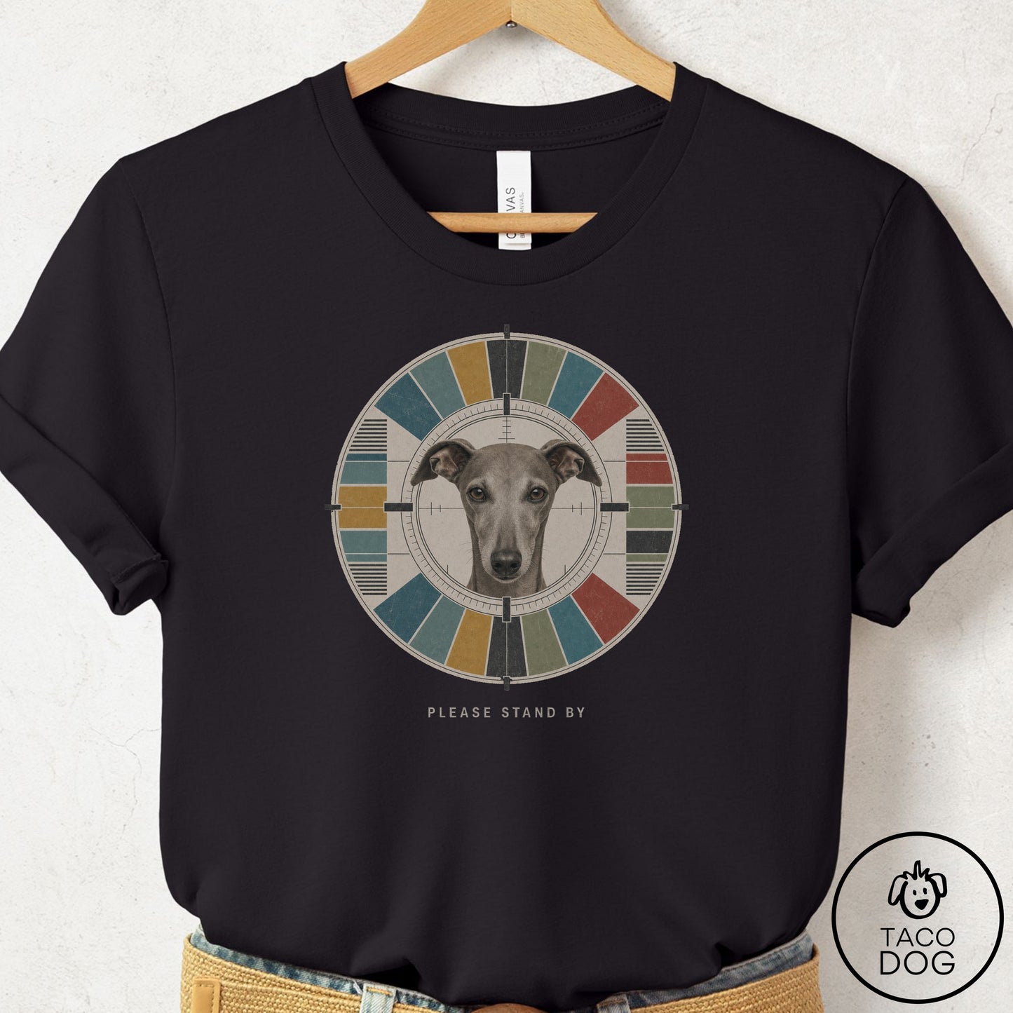 Italian Greyhound Whippet Stand by T-Shirt