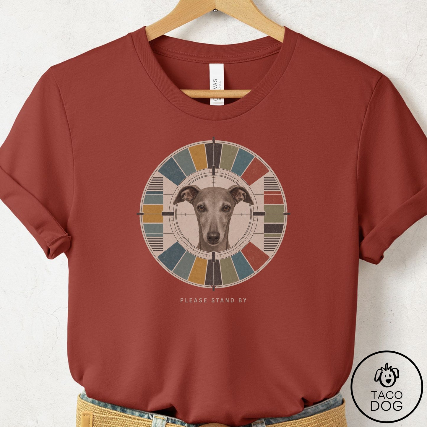 Italian Greyhound Whippet Stand by T-Shirt