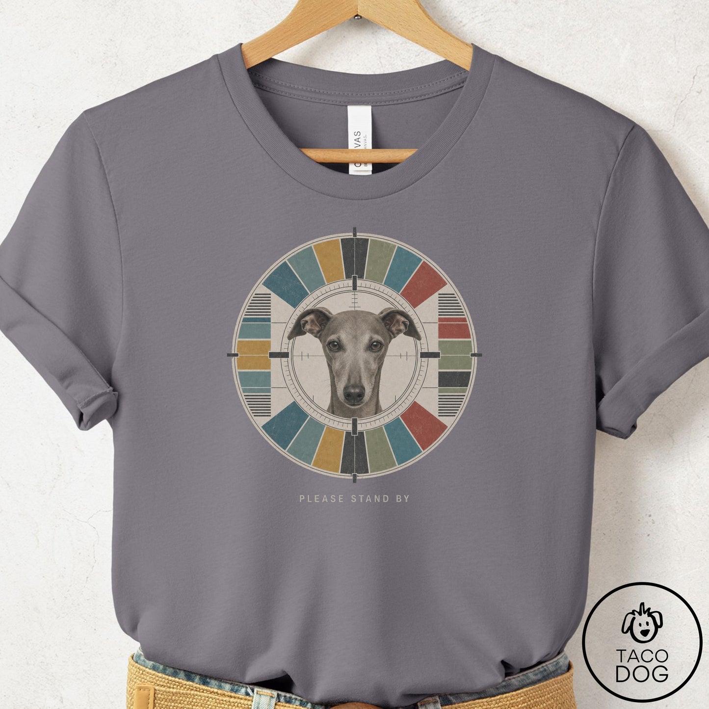 Italian Greyhound Whippet Stand by T-Shirt