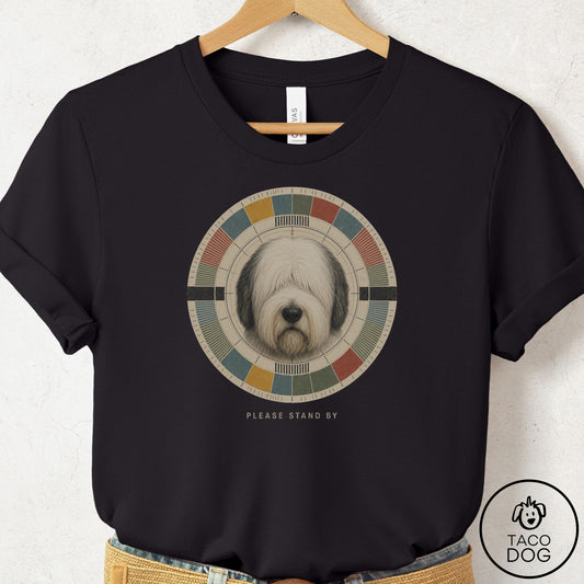 Old English Sheepdog Stand by T-Shirt Black Taco-Dog