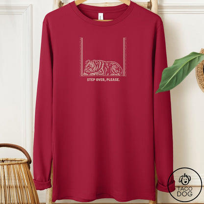 Brussels Griffon Step Over Please Long Sleeve Tee Cardinal Taco-Dog