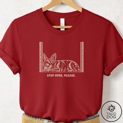 Chihuahua Step Over Please T-Shirt Canvas Red Taco-Dog