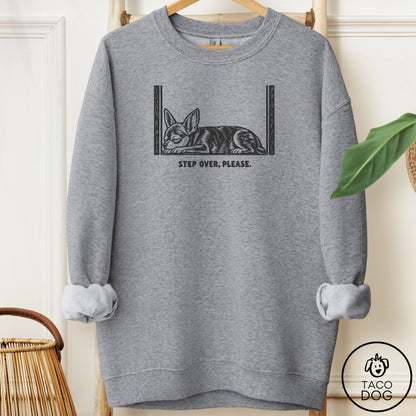Chihuahua Step Over Please Sweatshirt Graphite Heather Taco-Dog
