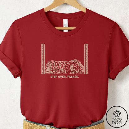 Havanese Step Over Please T-Shirt Canvas Red Taco-Dog