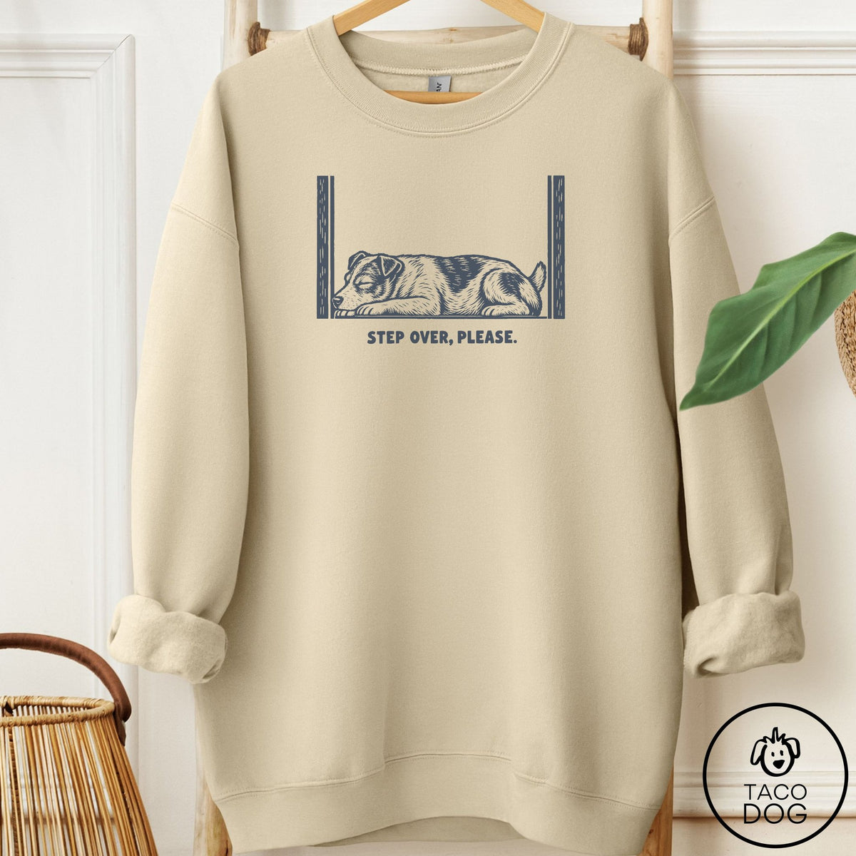 Jack Russell Step Over Please Sweatshirt Sand Taco-Dog