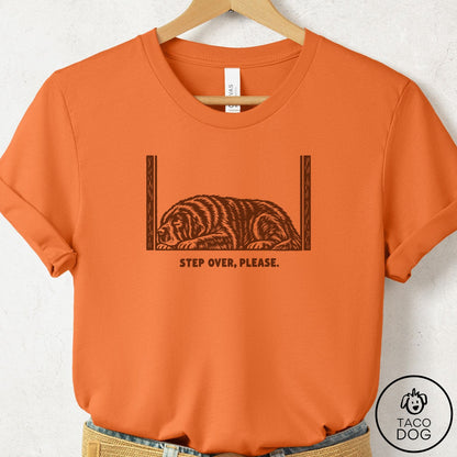 Newfoundland Step Over Please T-Shirt Burnt Orange Taco-Dog