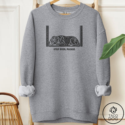Pitbull Step Over Please Sweatshirt Graphite Heather Taco-Dog