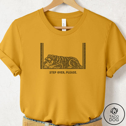 Schnauzer Step Over Please T-Shirt Mustard Taco-Dog