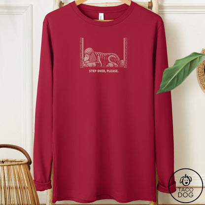 Poodle Step Over Please Long Sleeve Tee Cardinal Taco-Dog