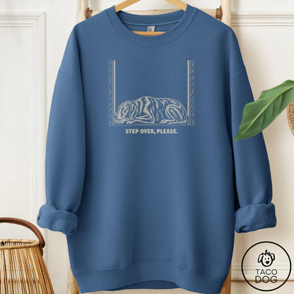 Vizsla Step Over Please Sweatshirt Indigo Blue Taco-Dog