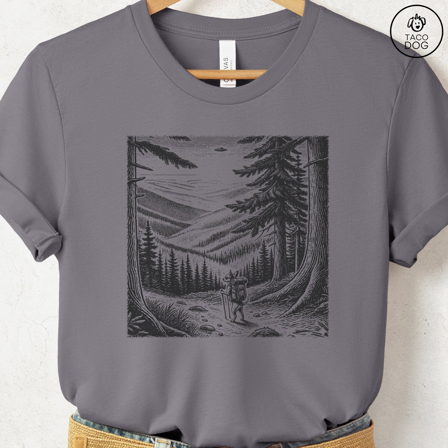 Chihuahua Hiking T-Shirt Storm Taco-Dog