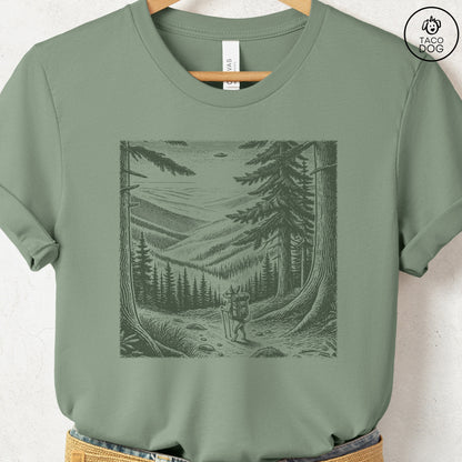 Chihuahua Hiking T-Shirt Sage Taco-Dog